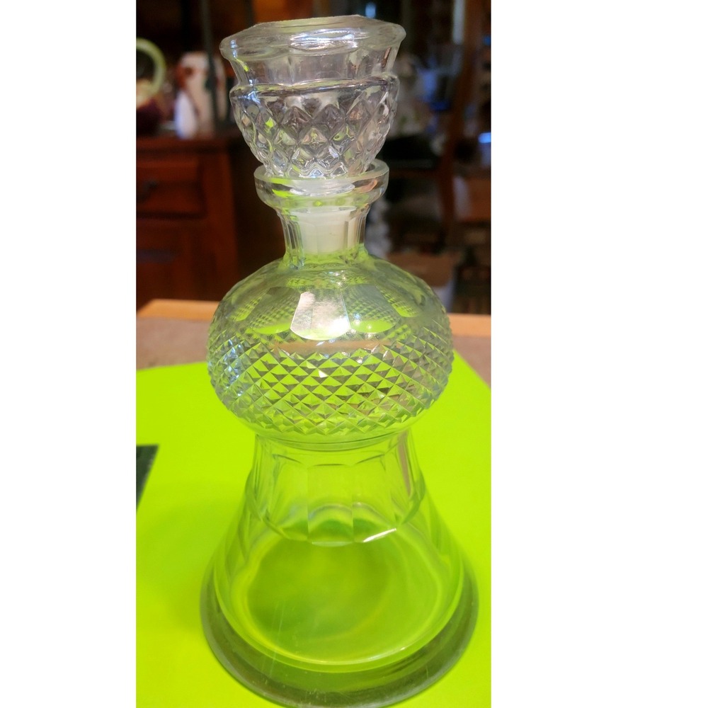 Edinburgh Crystal Flower of Scotland Thistle Perfume Bottle Cut Glass Stopper